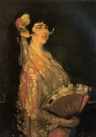 Zabaleta, Ignacio Zuloaga y - An Elegant Lady Fanning Herself